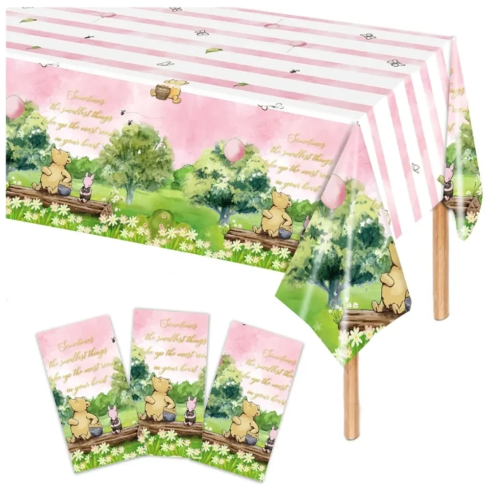 Winnie the Pooh Pink and Green Tapestry
